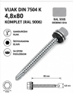 VIJAK DIN 7504 K 4,8x80 KOMPLET (RAL 9006)